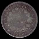 2 francs Napoléon Empereur tête laurée Empire Français revers